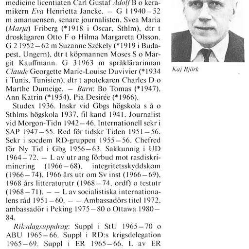 Portrait of Kaj Björk