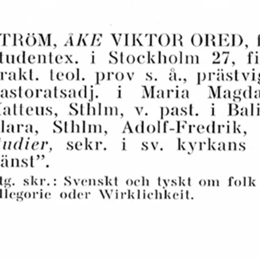 Portrait of Åke V. Ström