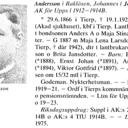 Portrait of Johan Andersson i Raklösen